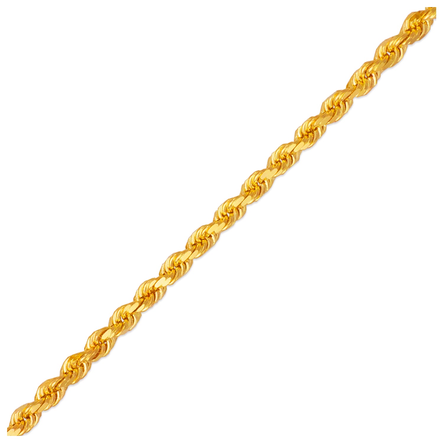 14K Gold 3 mm D/C Rope Chain