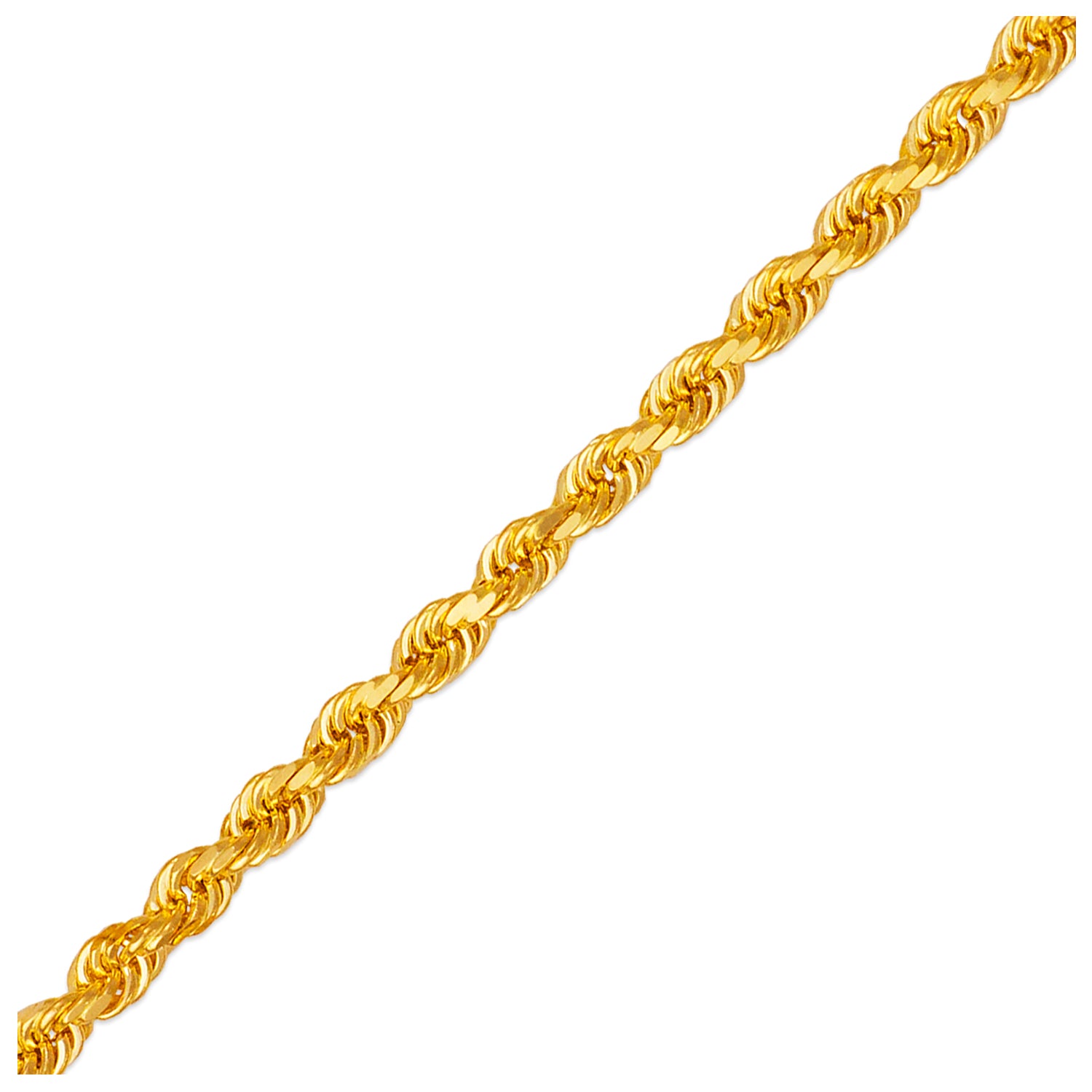 14K Gold 3.5 mm D/C Rope Chain