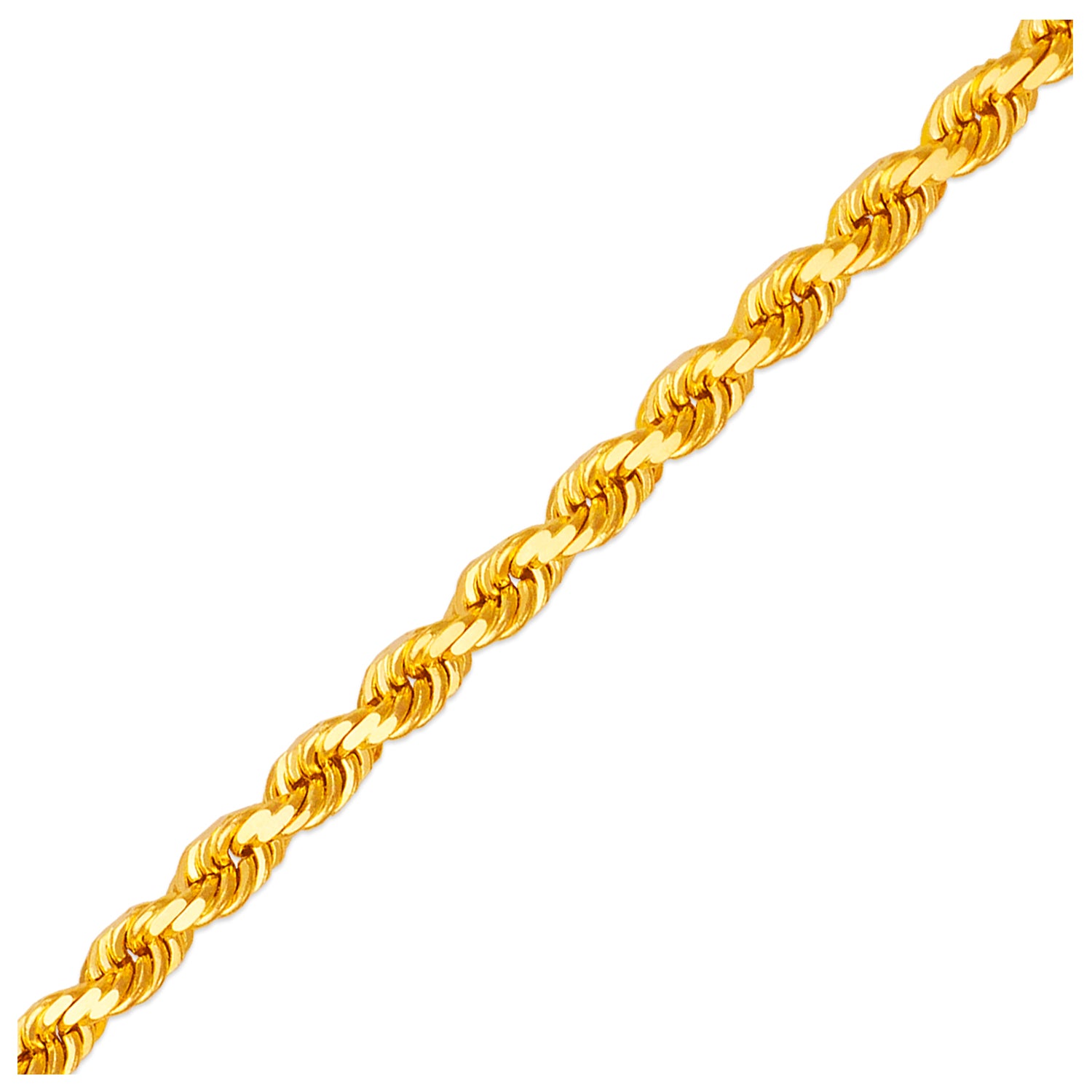 14K Gold 4 mm D/C Rope Chain
