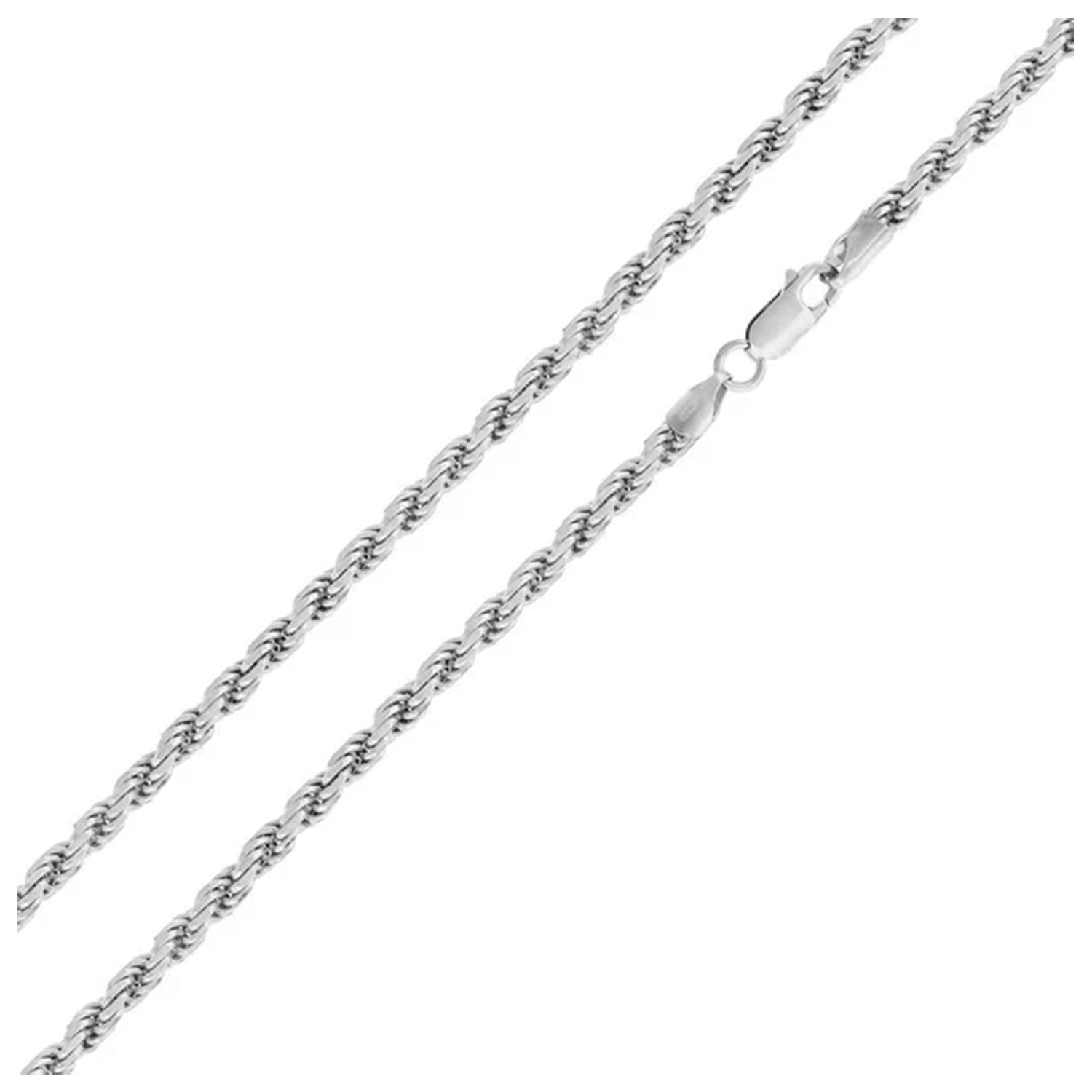 Sterling Silver 3.7 mm D/C Rope Chain