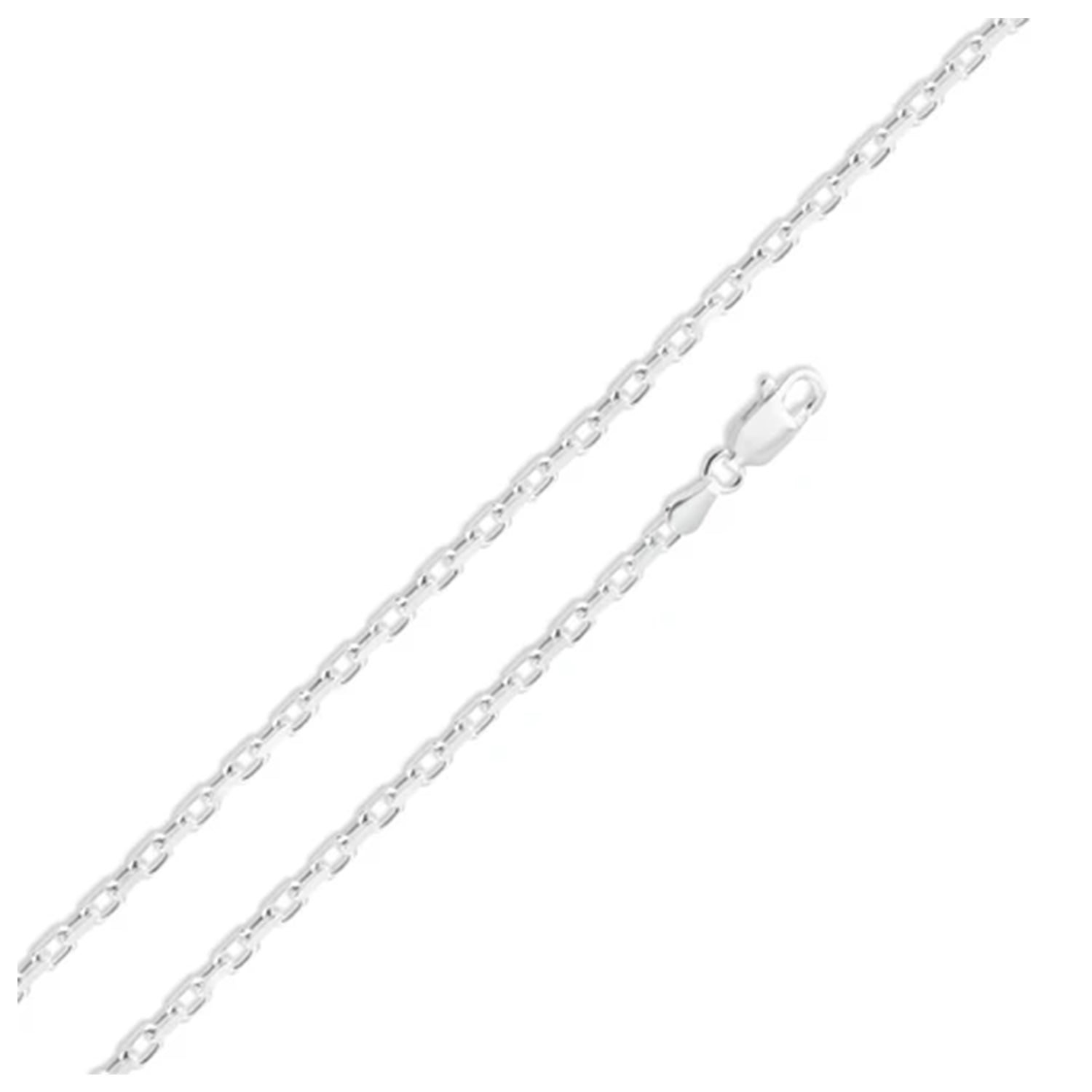 Sterling Silver 2 mm D/C Oval Link Chain