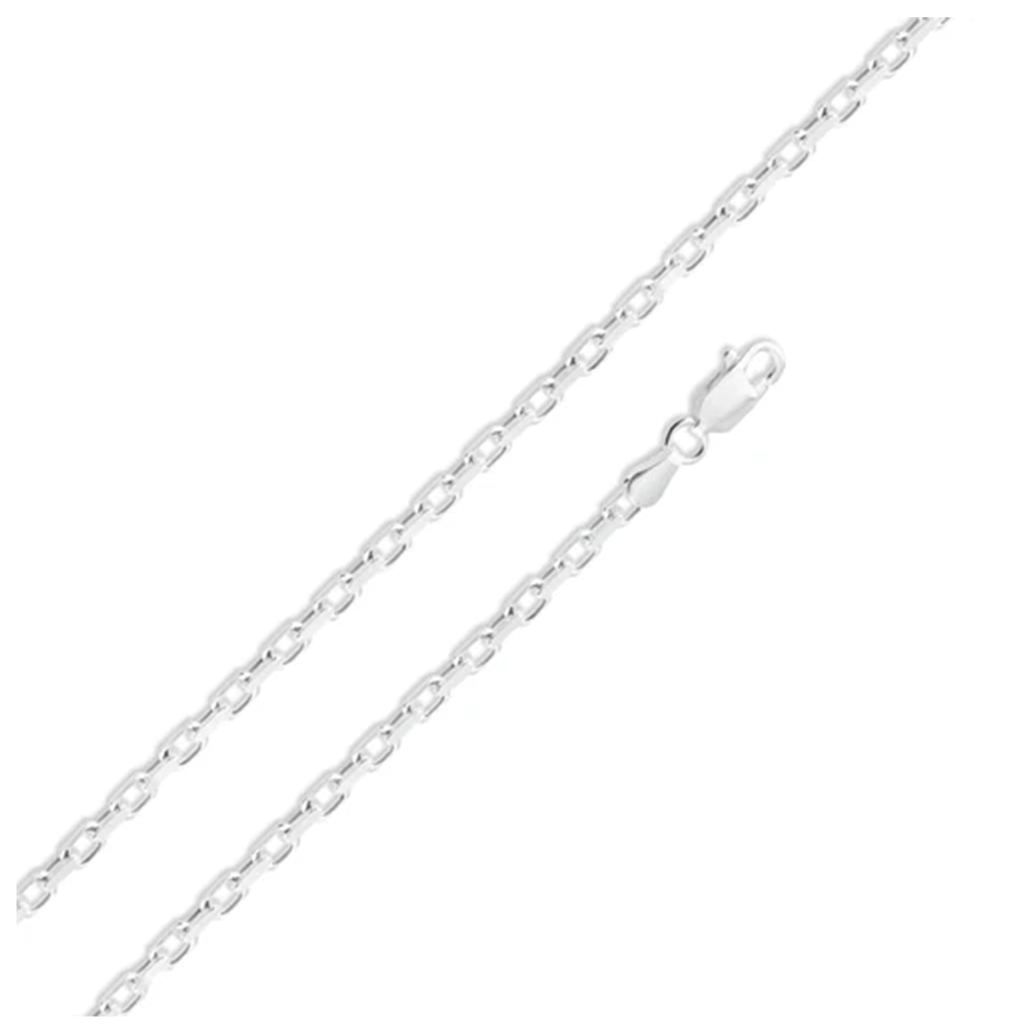 Sterling Silver 2.6 mm D/C Oval Link Chain