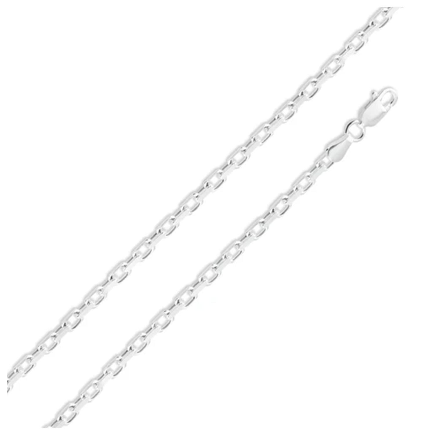 Sterling Silver 3.2 mm D/C Oval Link Chain