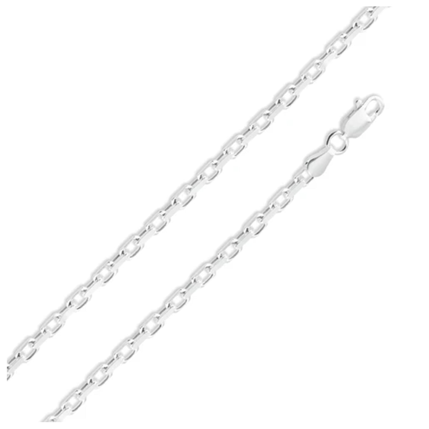 Sterling Silver 3.8 mm D/C Oval Link Chain