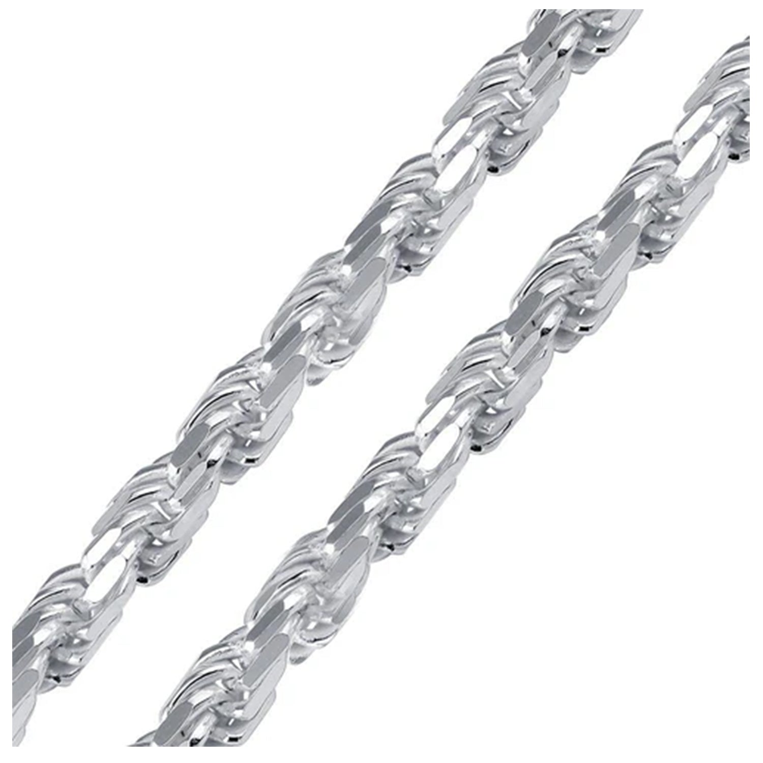 Sterling Silver 16 mm D/C Rope Chain