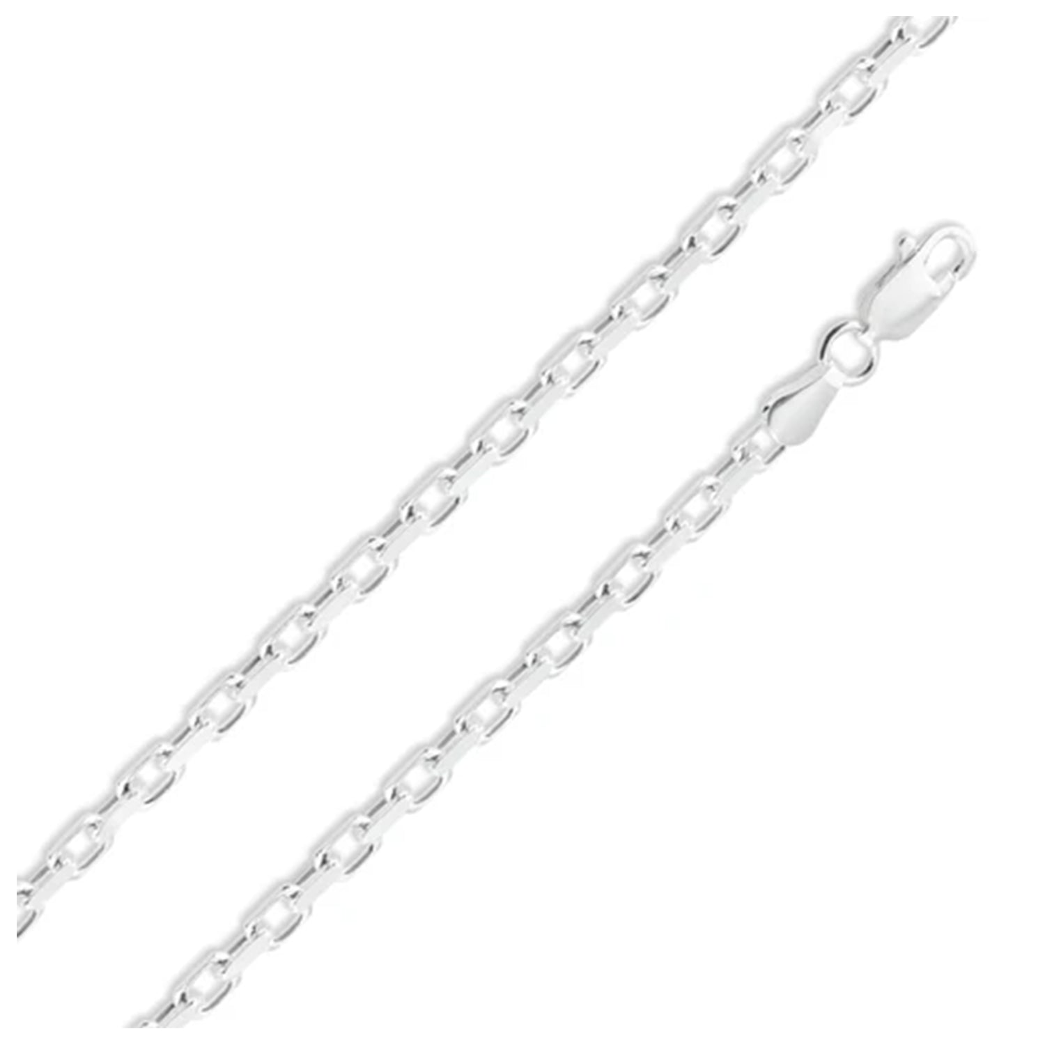 Sterling Silver 4.7 mm D/C Oval Link Chain