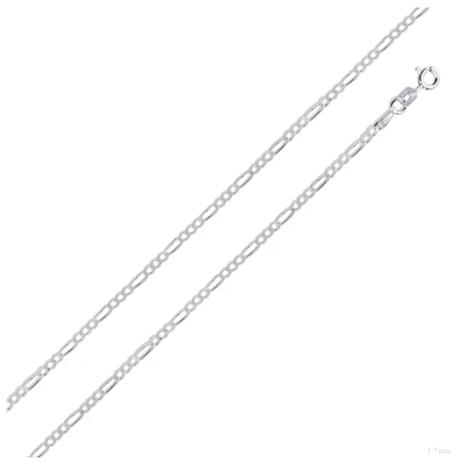 Sterling Silver 1.7 mm Figaro Chain