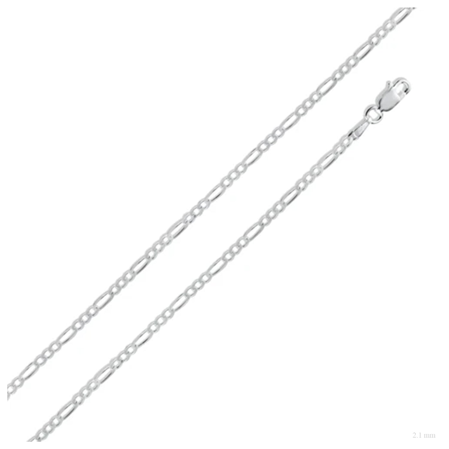 Sterling Silver 2.1 mm Figaro Chain