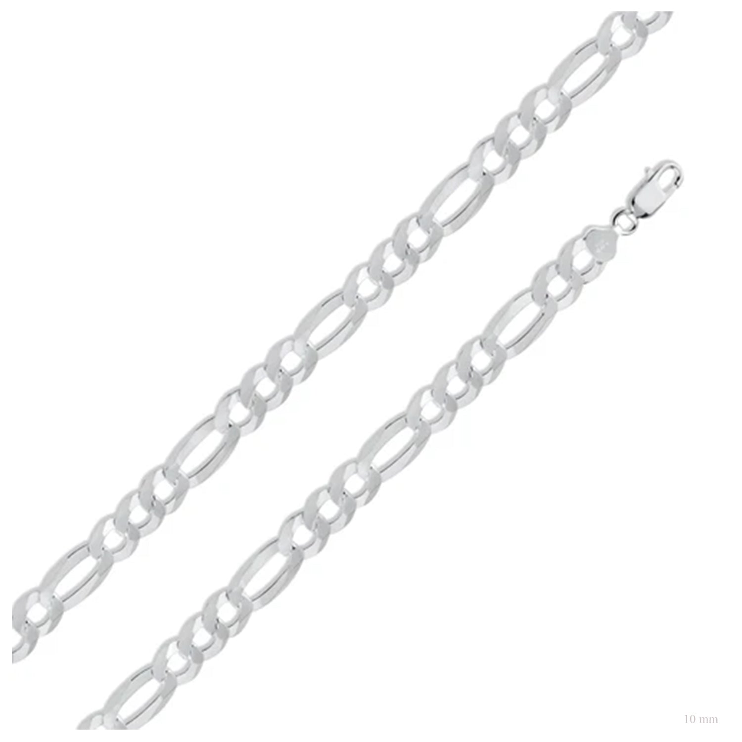 Sterling Silver 10 mm Figaro Chain