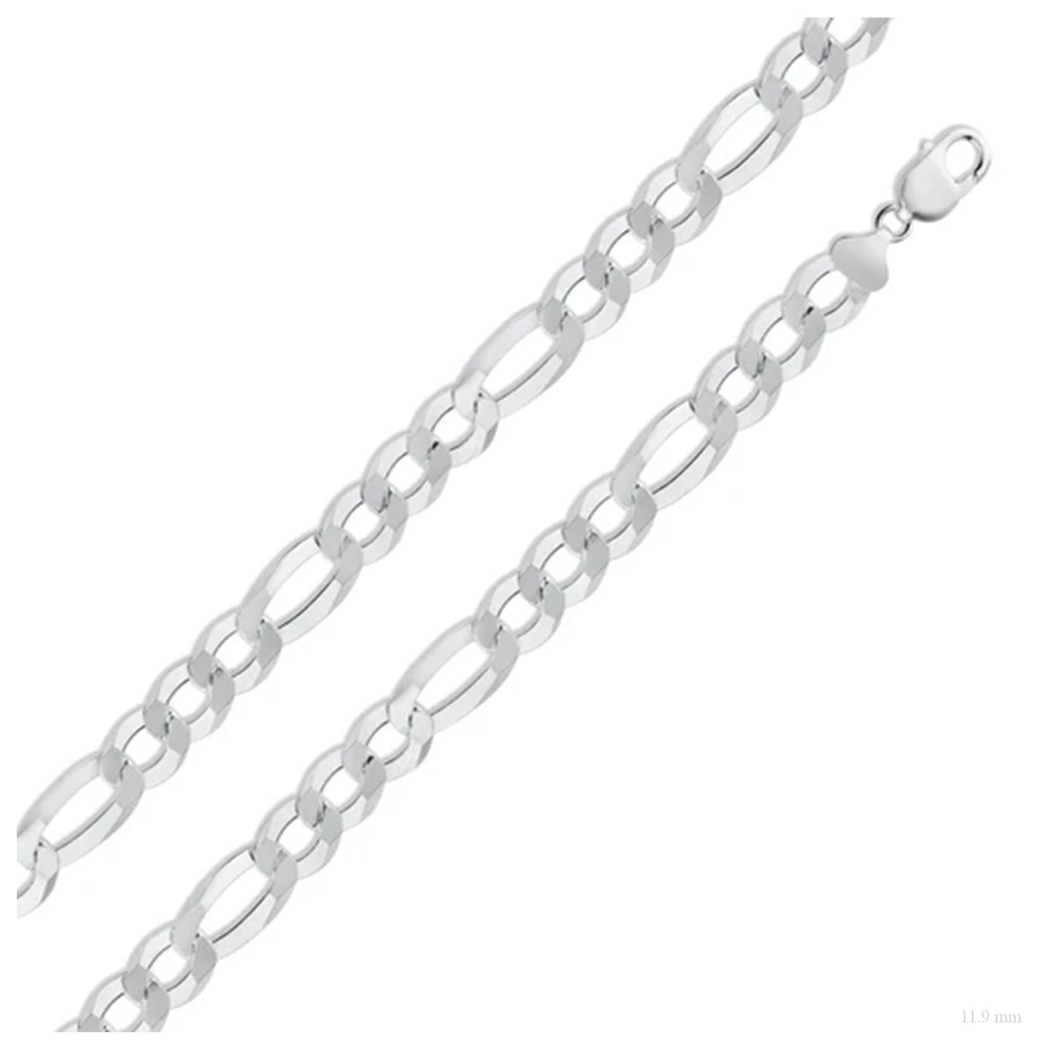 Sterling Silver 11.9 mm Figaro Chain