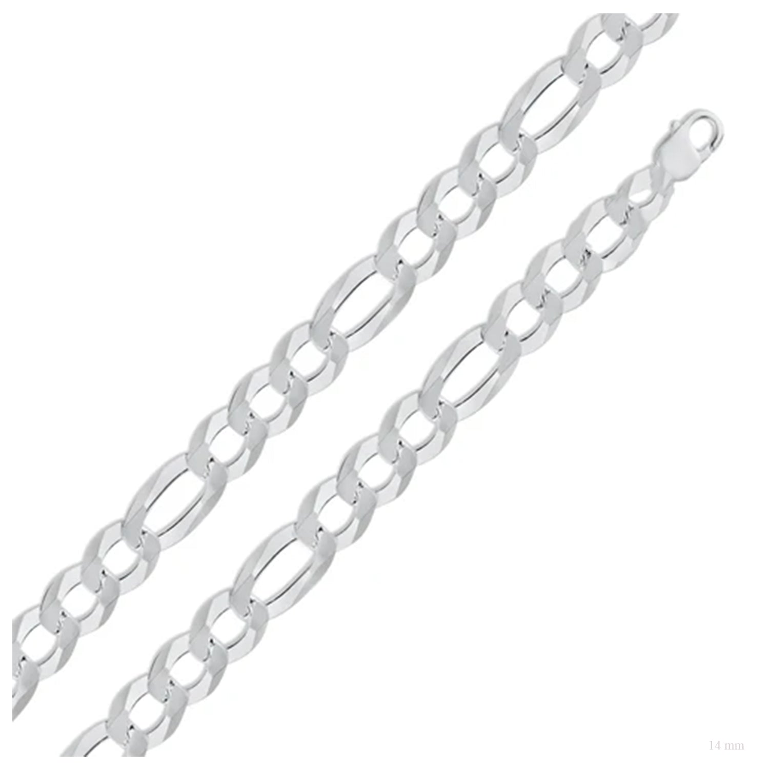 Sterling Silver 14 mm Figaro Chain