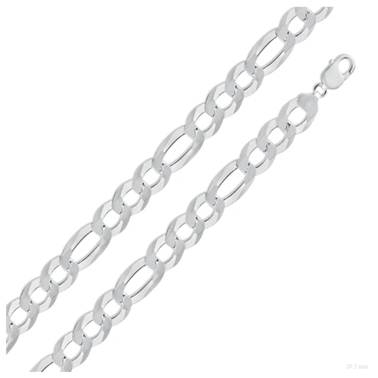 Sterling Silver 20.2 mm Figaro Chain