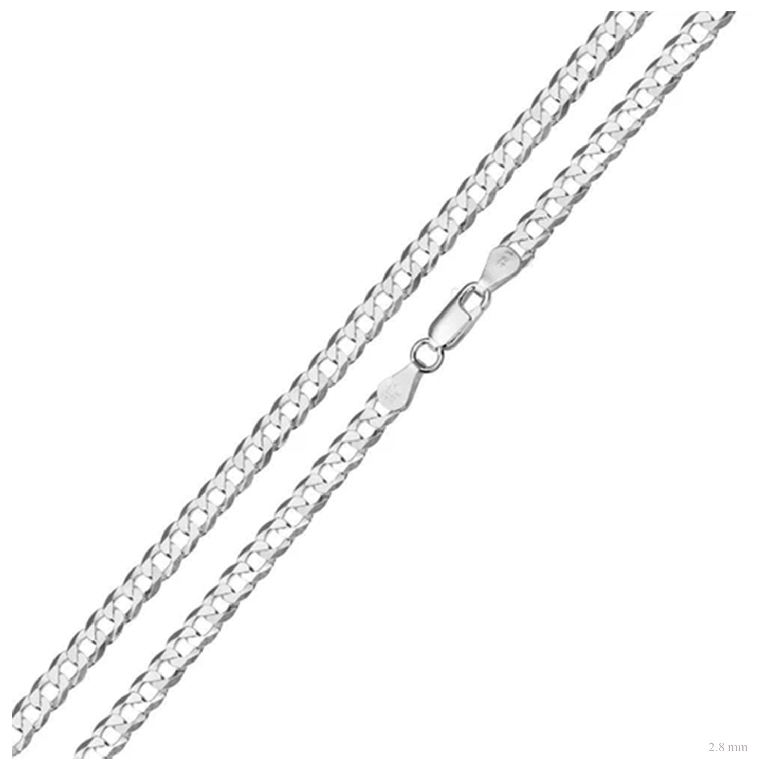 Sterling Silver 2.8 mm Curb Chain