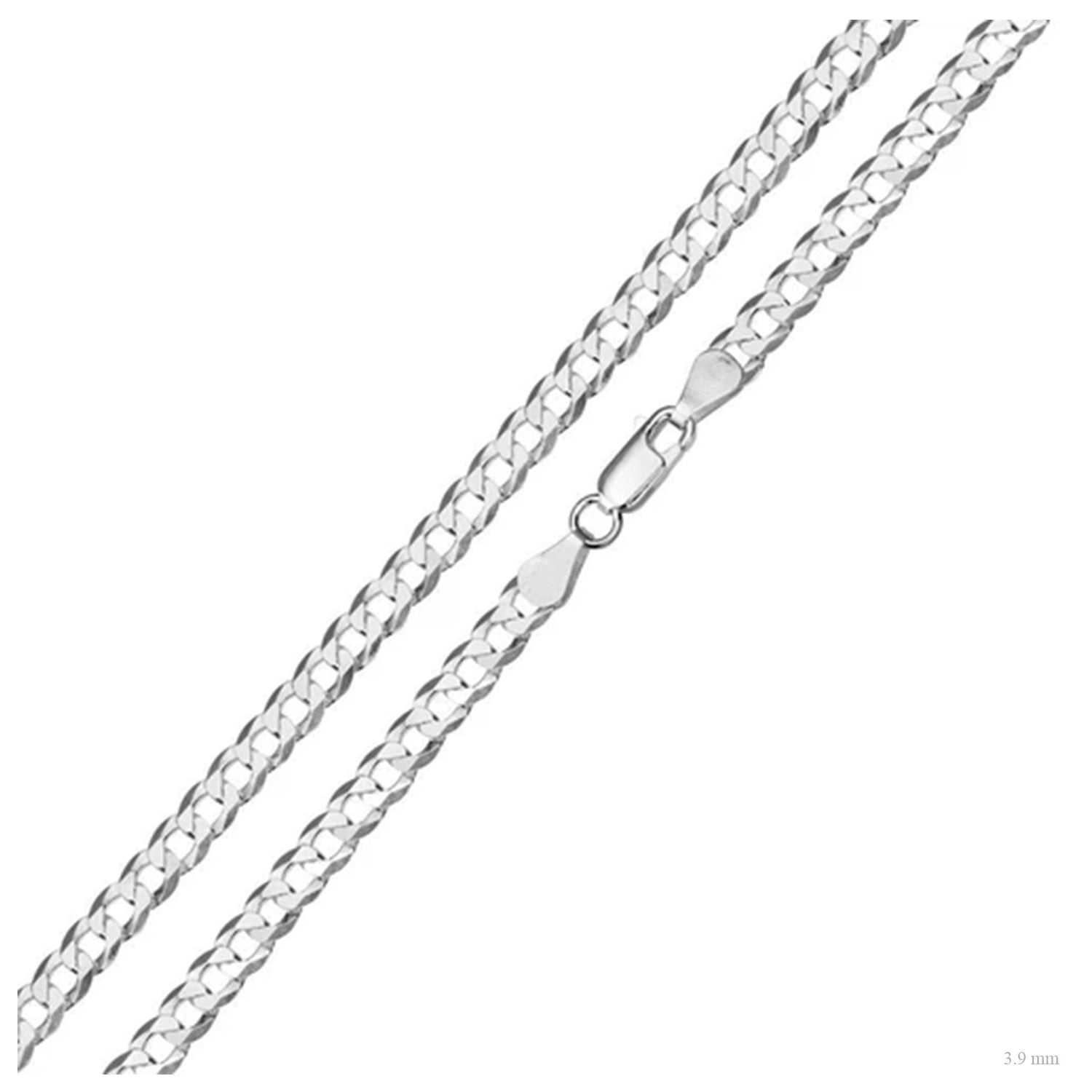 Sterling Silver 3.9 mm Curb Chain