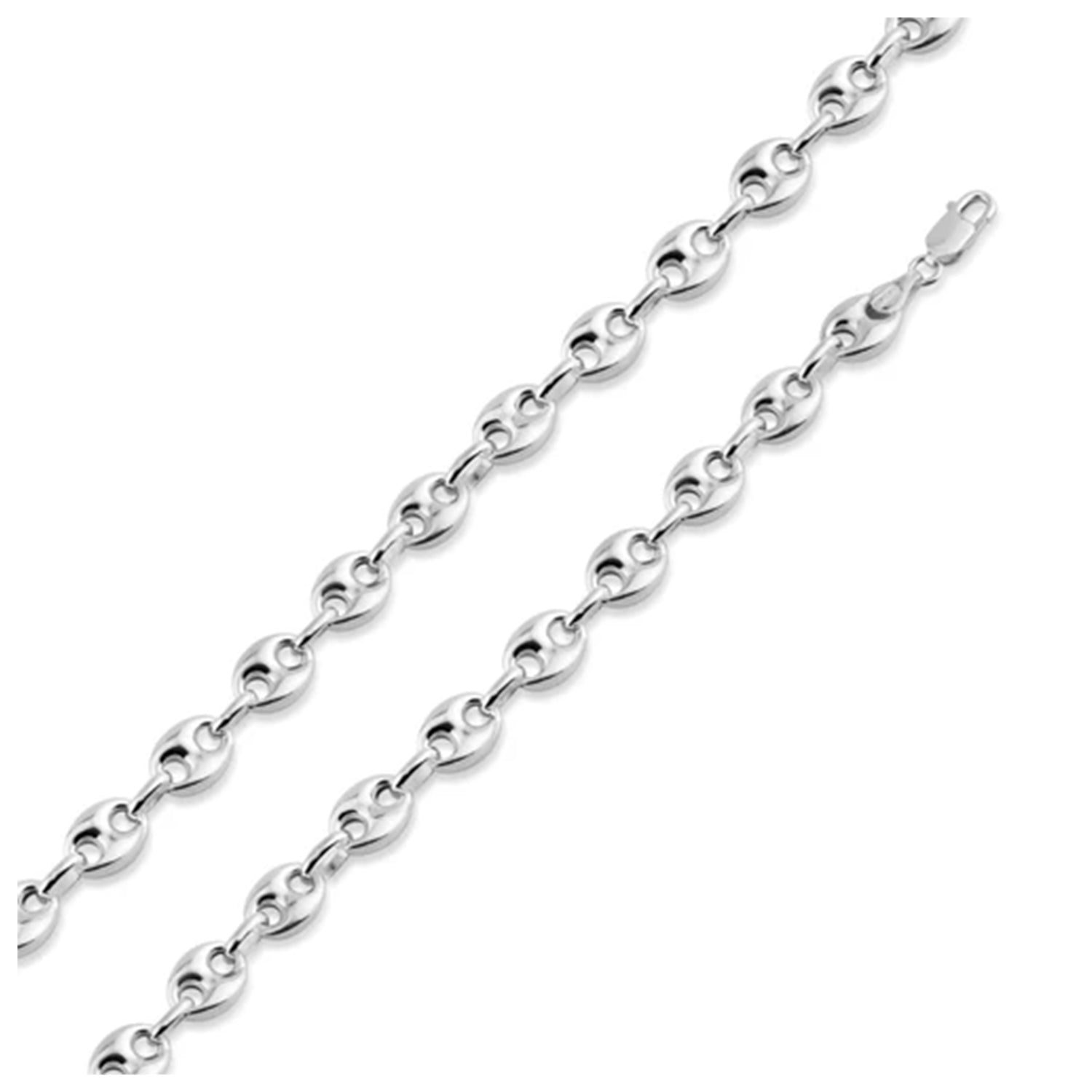 Sterling Silver 11.2 mm Puffed Mariner Chain