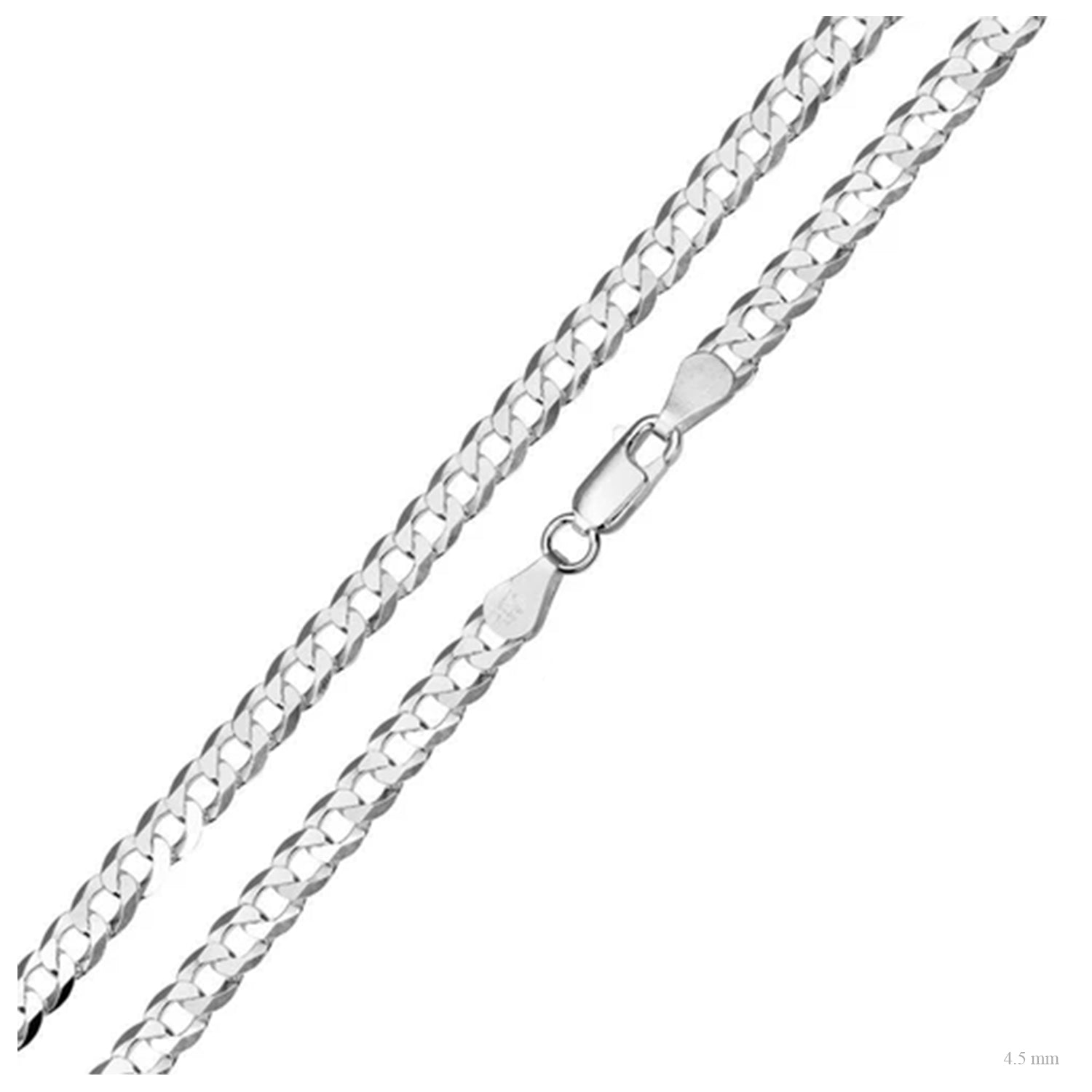 Sterling Silver 4.5 mm Curb Chain