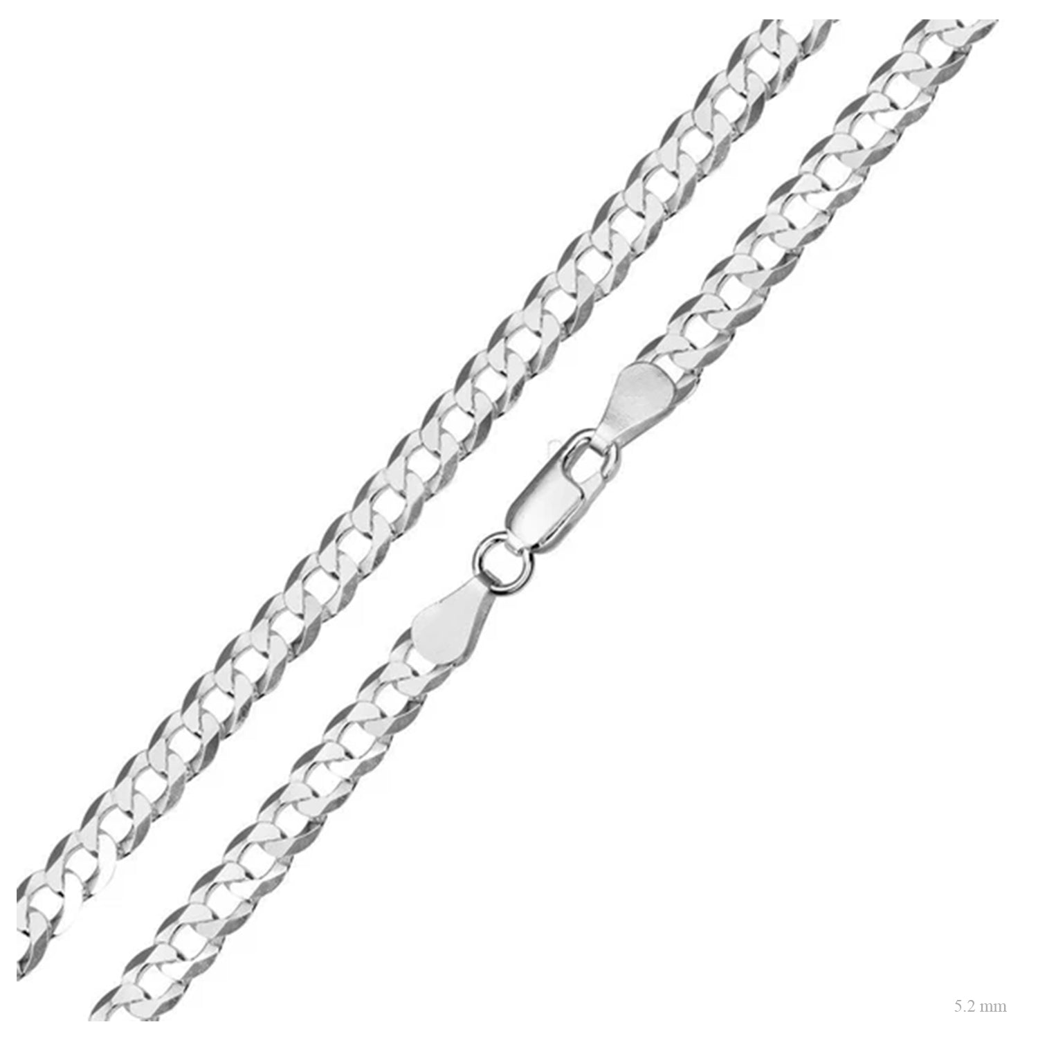 Sterling Silver 5.2 mm Curb Chain