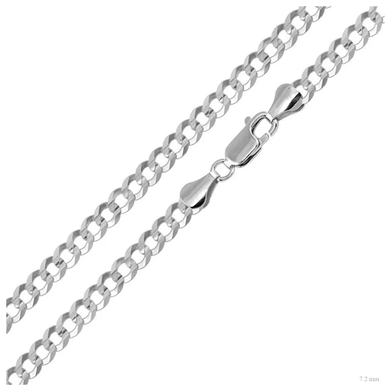 Sterling Silver 7.2 mm Curb Chain