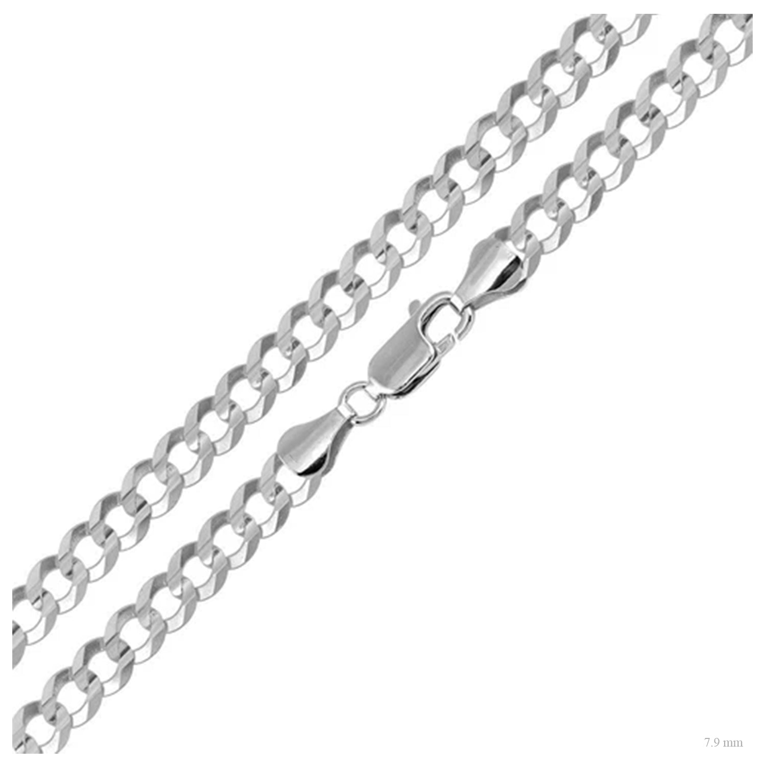 Sterling Silver 7.9 mm Curb Chain