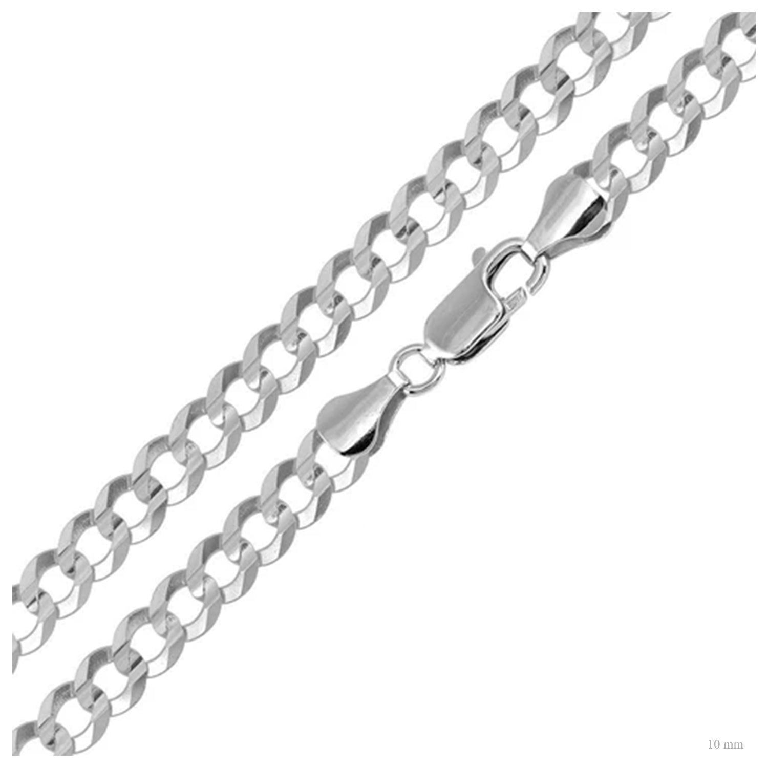 Sterling Silver 10 mm Curb Chain