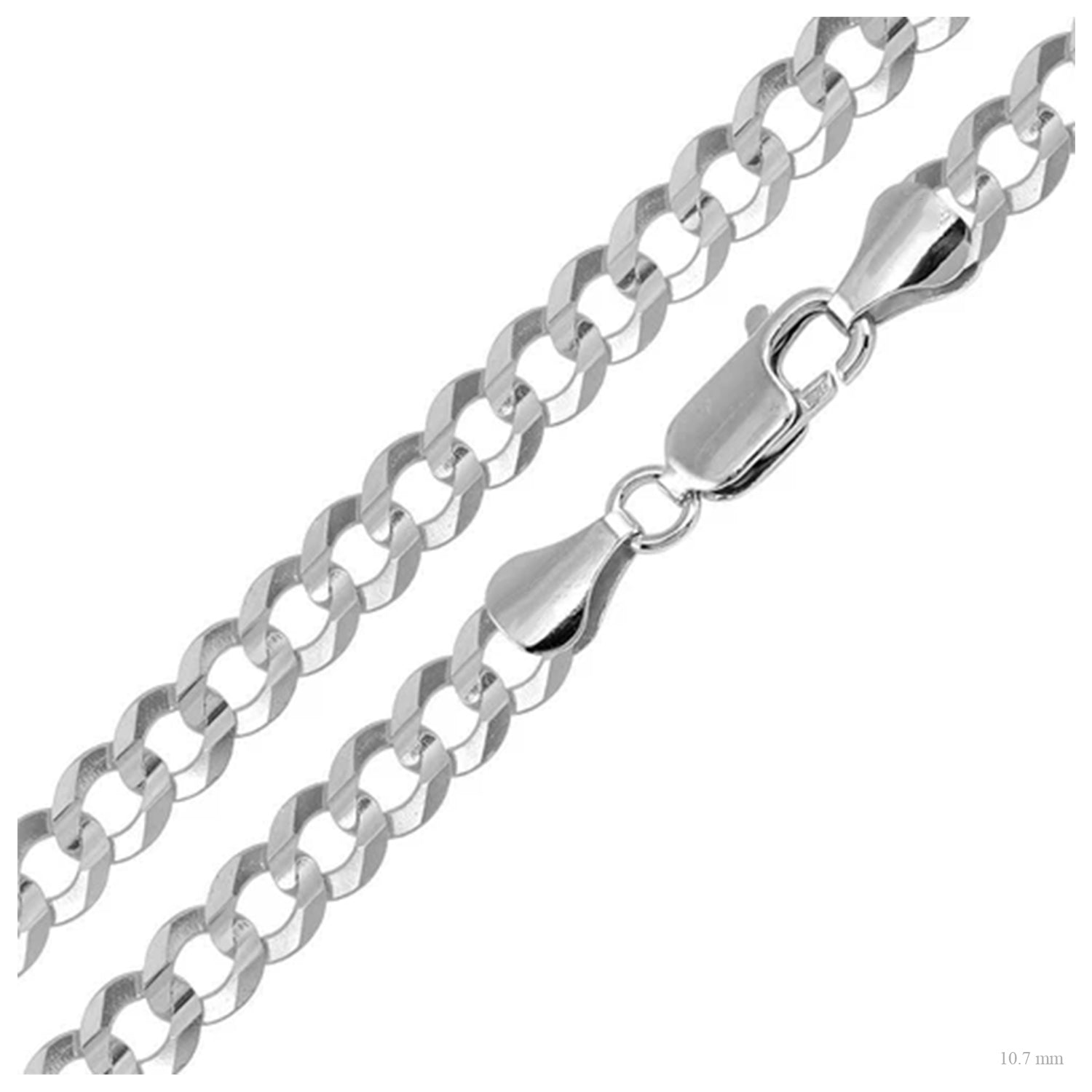 Sterling Silver 10.7 mm Curb Chain