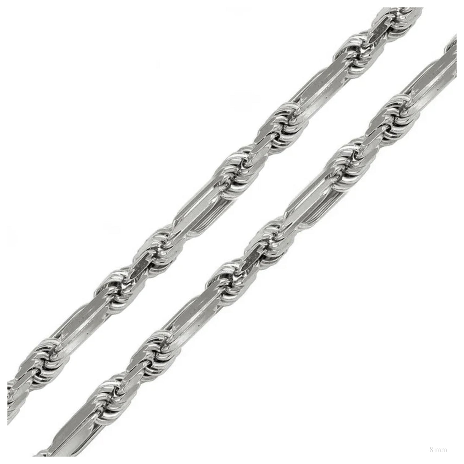 Sterling Silver 8 mm FigaRope Chain