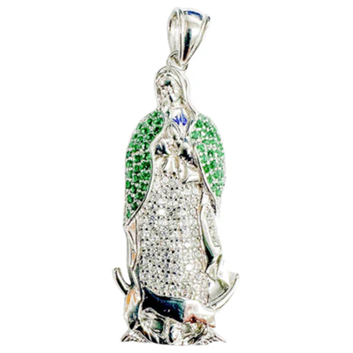 Sterling Silver CZ Guadalupe Pendant