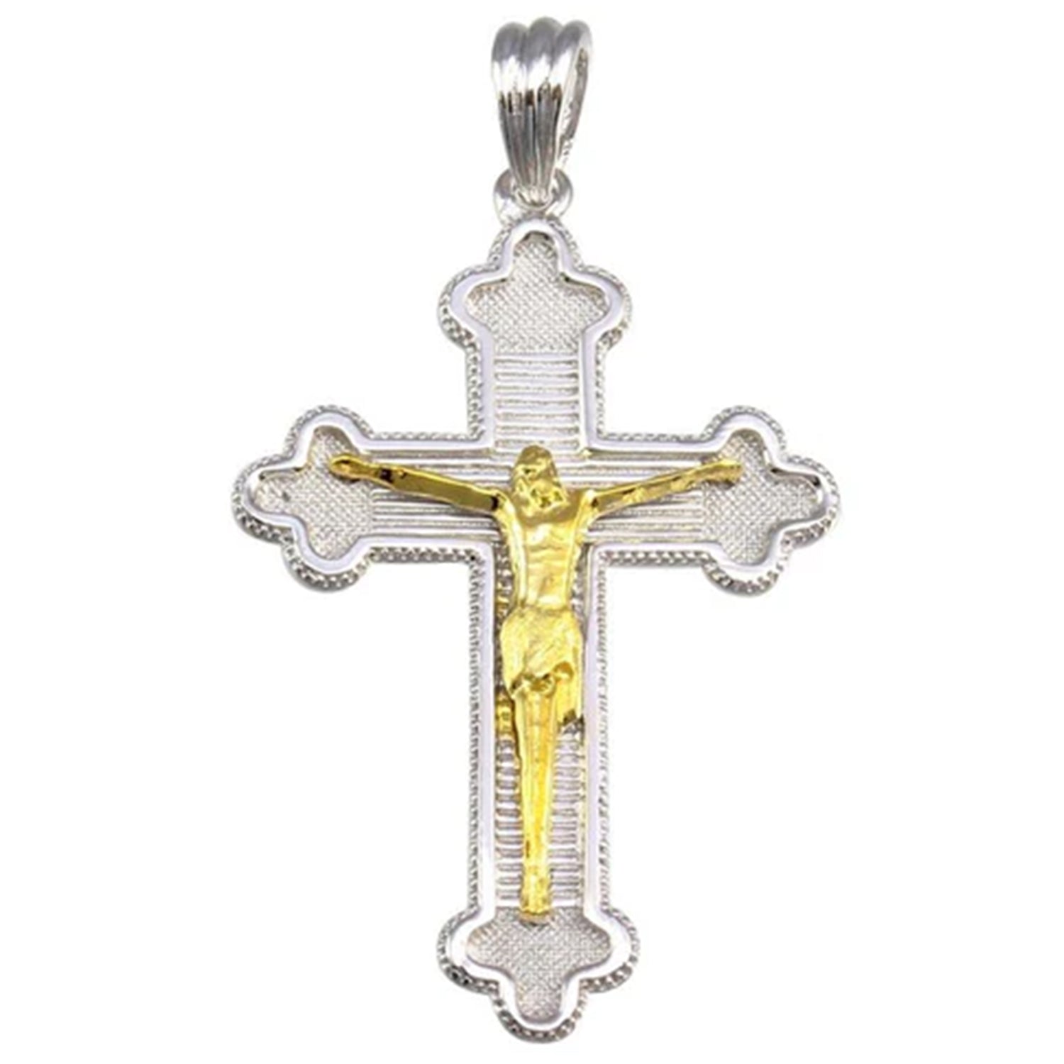 Sterling Silver Gold Plated Crucifix Pendant