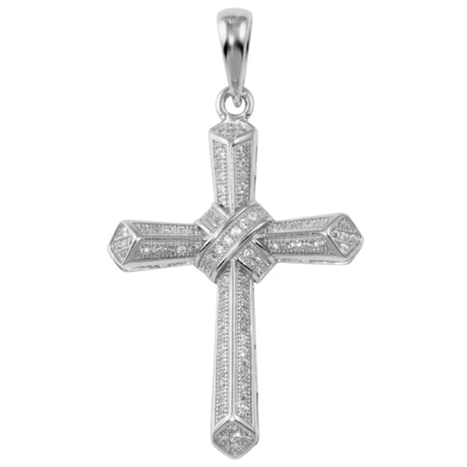 Sterling Silver CZ Cross Pendant