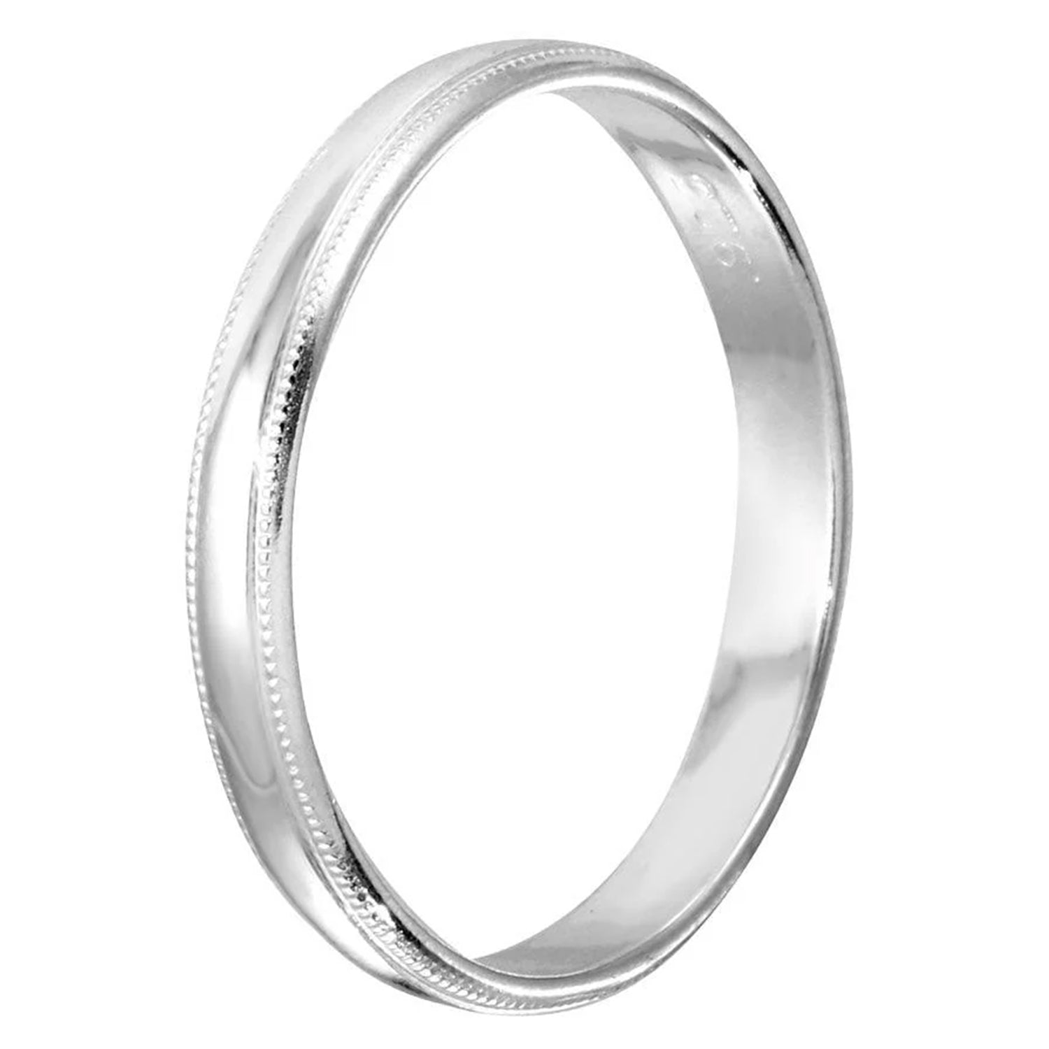 Sterling Silver 3 mm Band Milligrain Ring