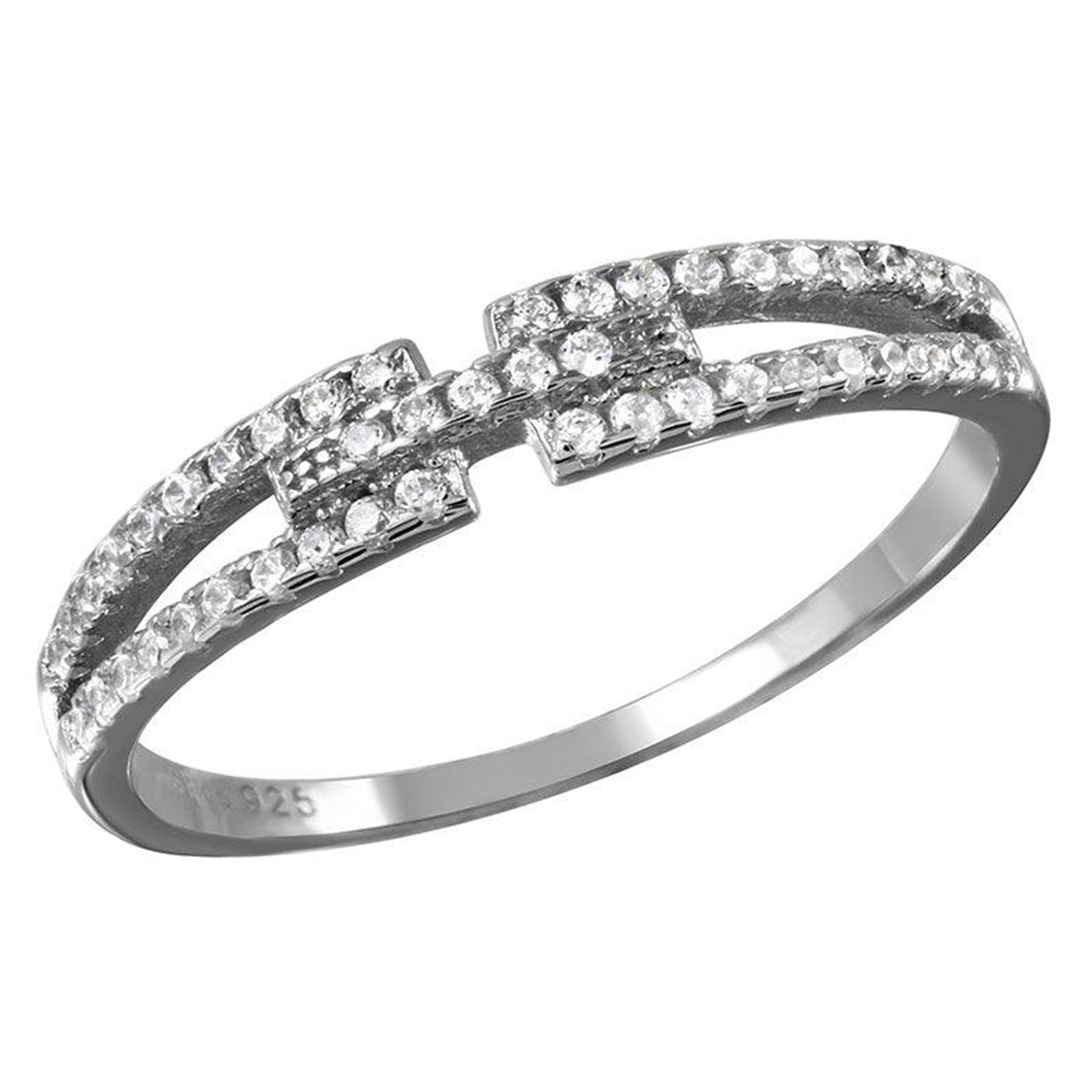 Sterling Silver CZ Open Ring