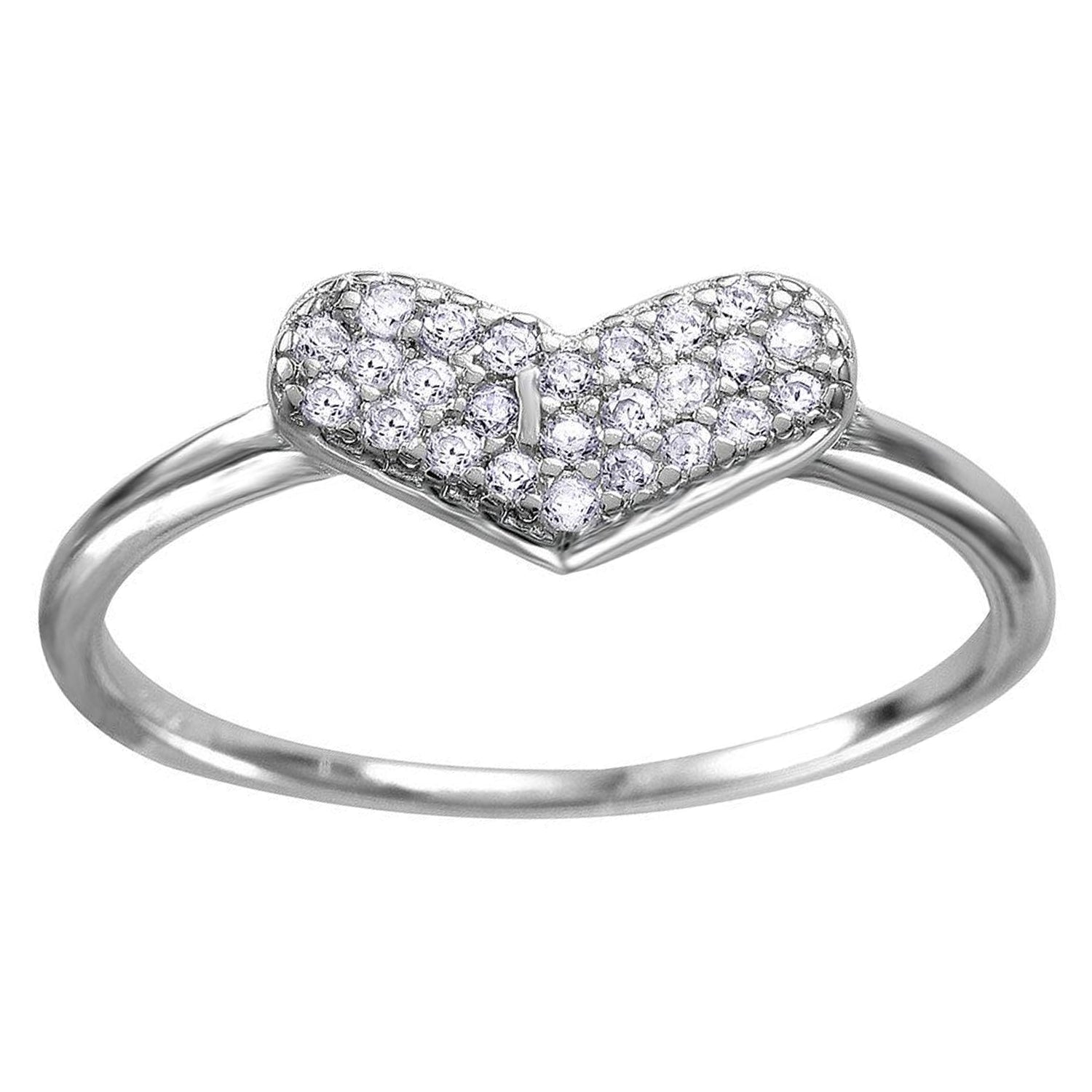 Sterling Silver CZ Heart Ring