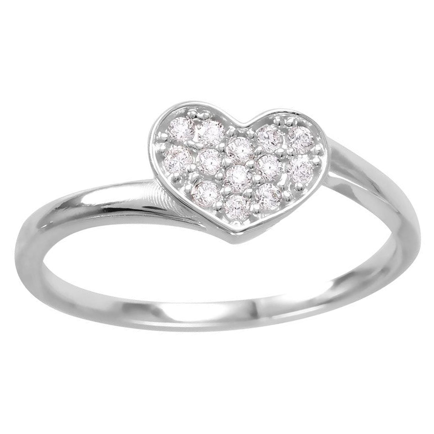 Sterling Silver CZ Heart Ring