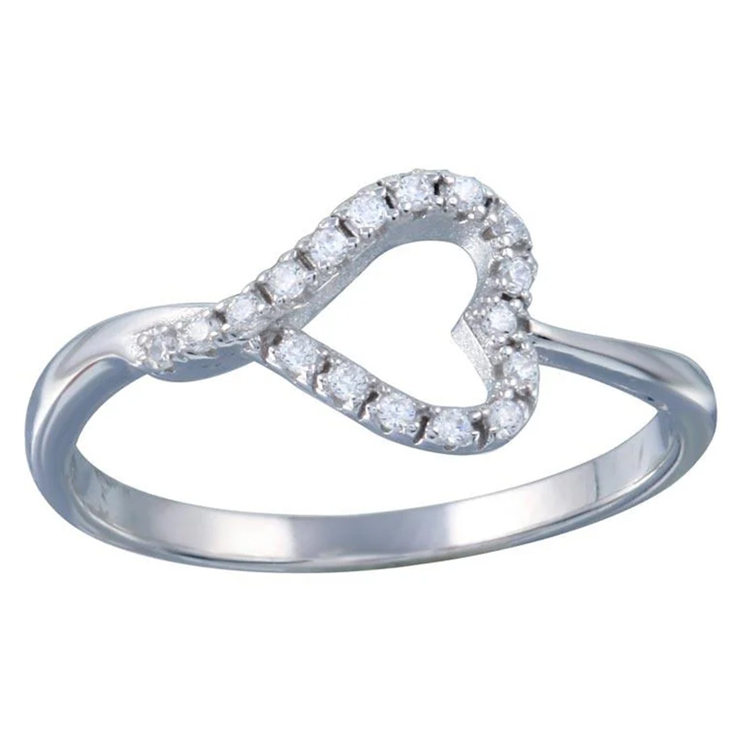 Sterling Silver CZ Heart Ring