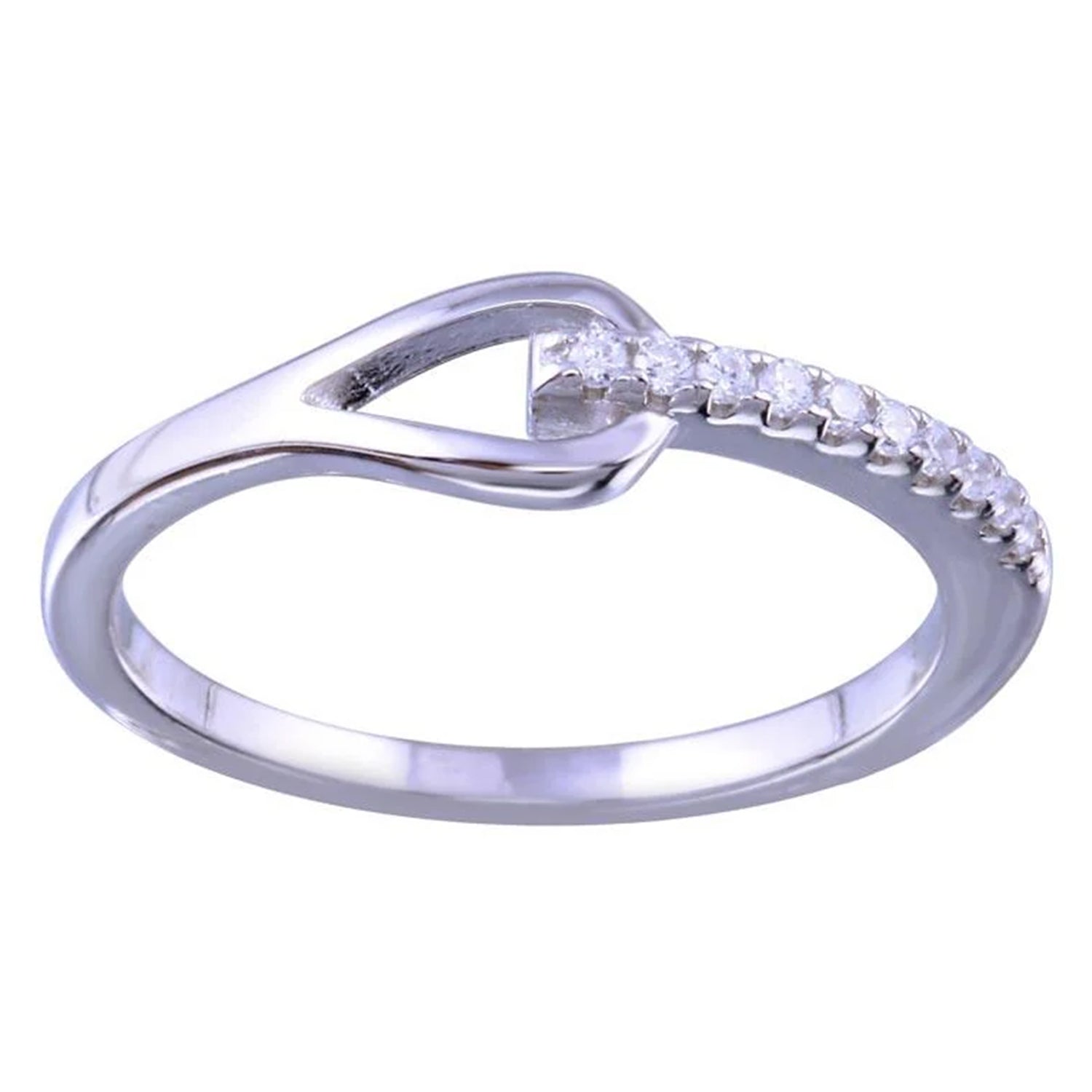 Sterling Silver CZ Knot Ring