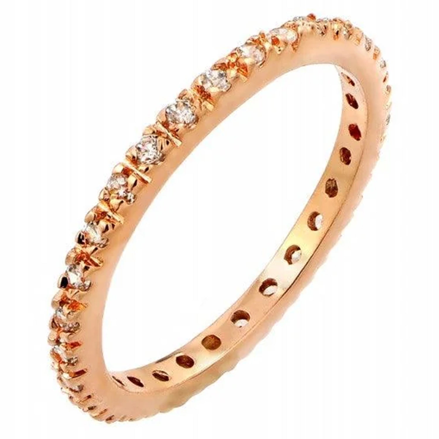 Sterling Silver Rose Gold Plated CZ Ring