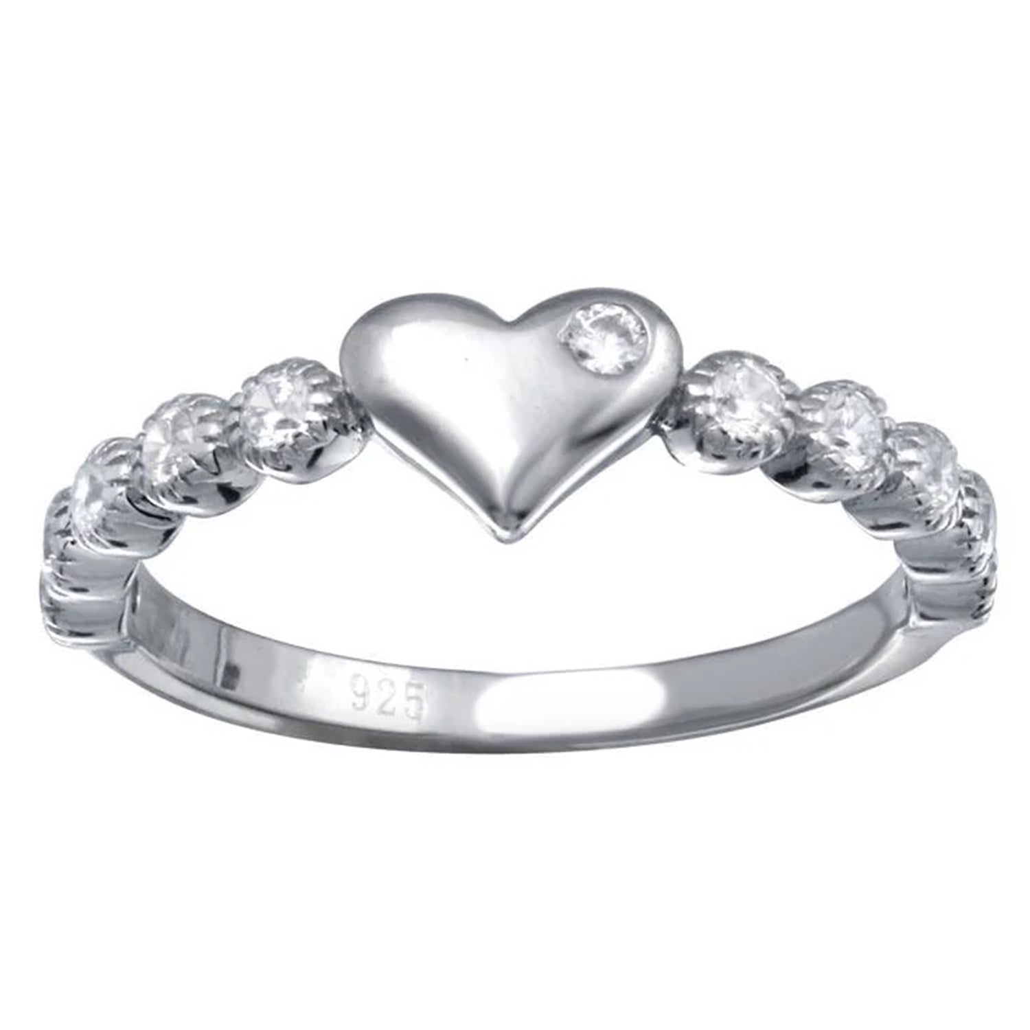 Sterling Silver CZ Heart Ring