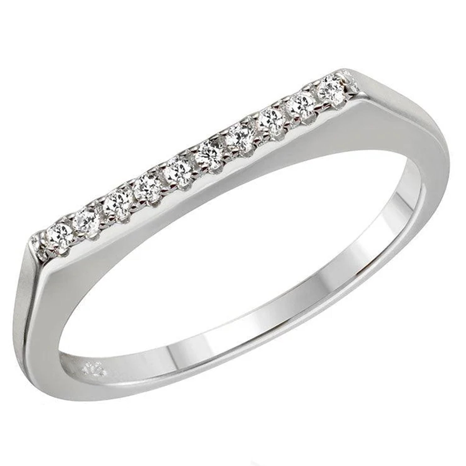 Sterling Silver CZ Stackable Ring