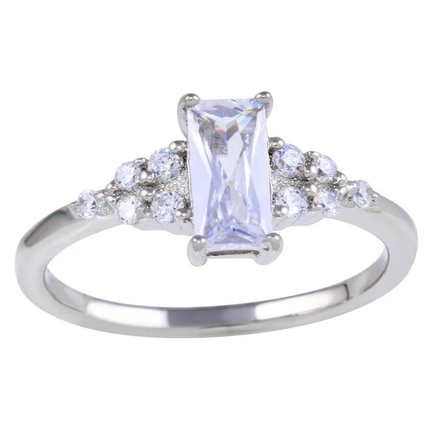 Sterling Silver CZ Baguette Ring