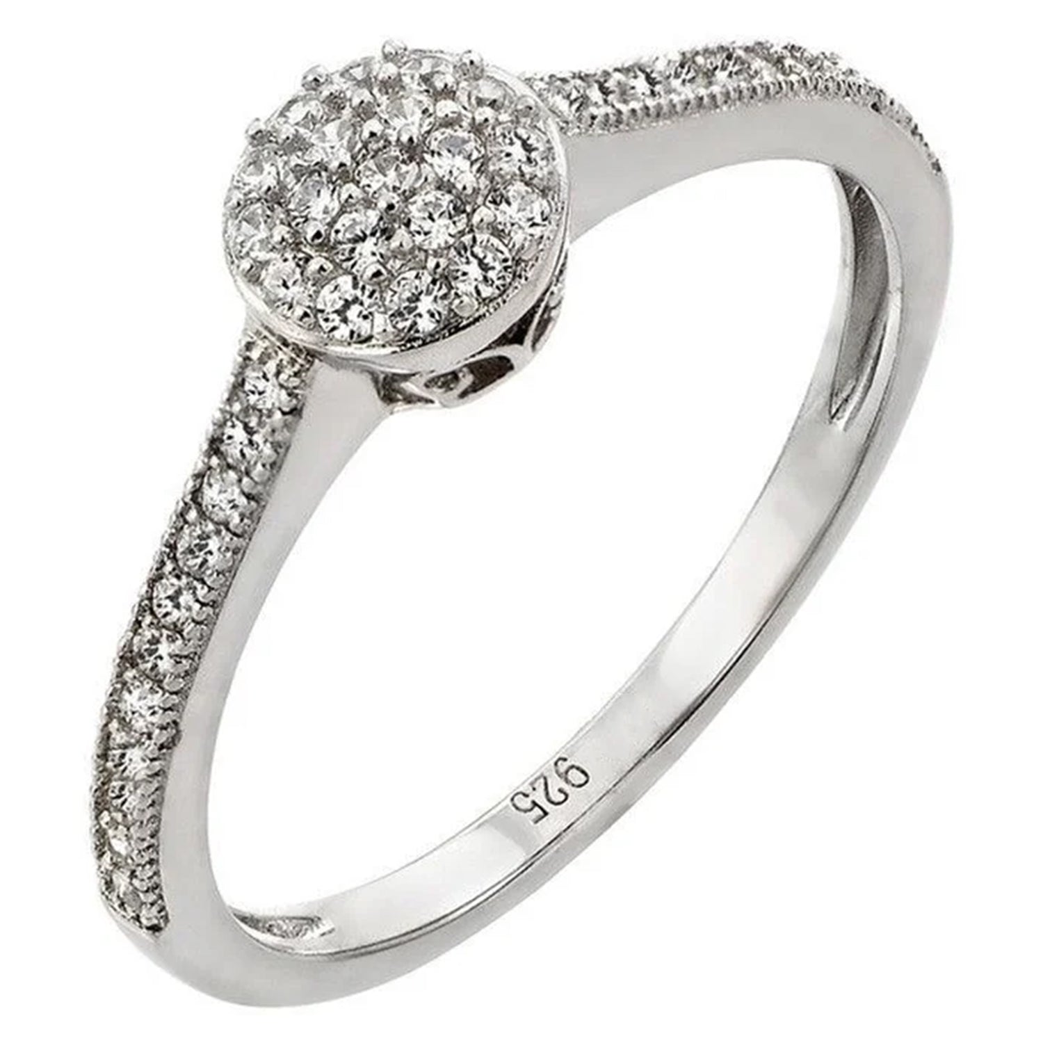 Sterling Silver CZ Cluster Ring