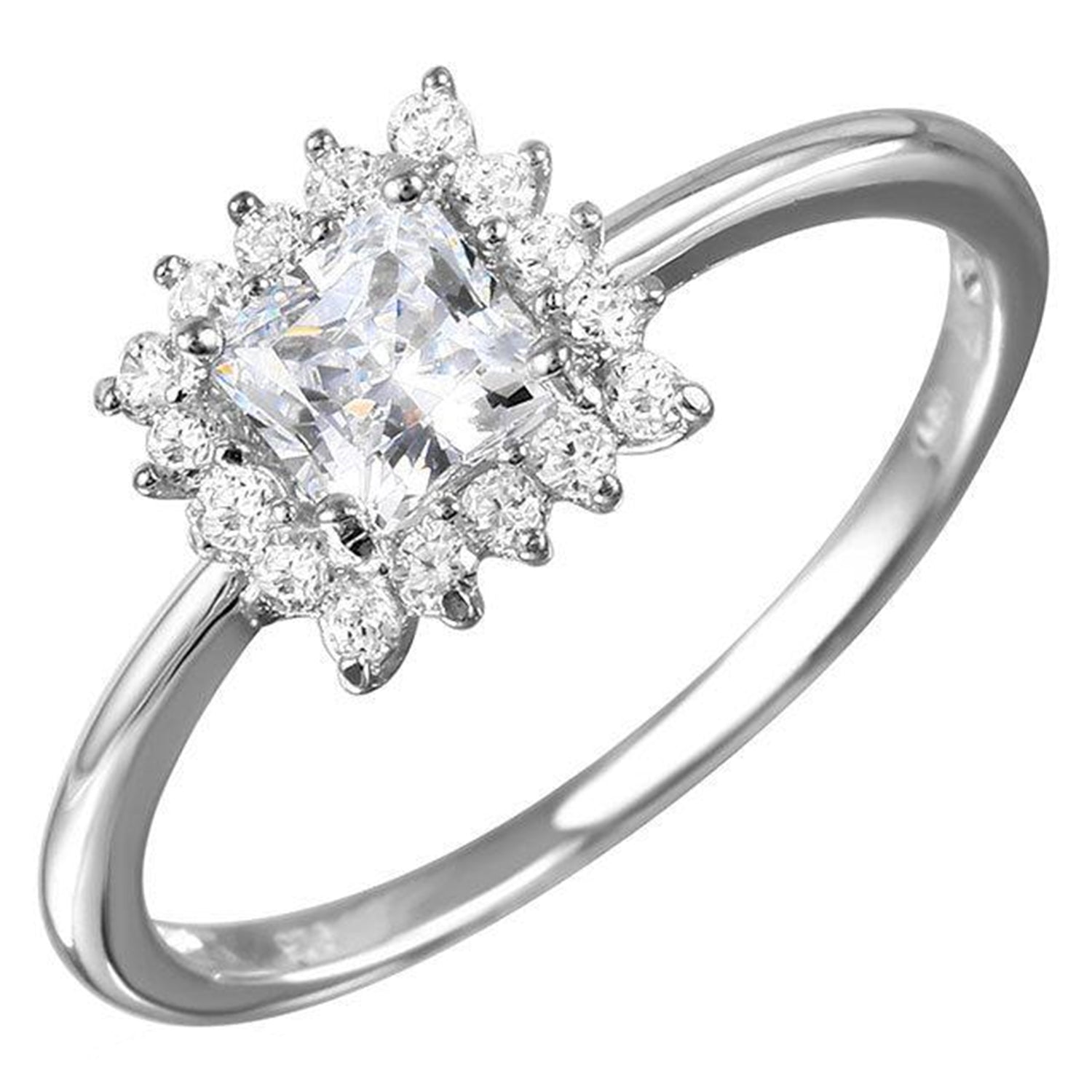 Sterling Silver CZ Cluster Ring