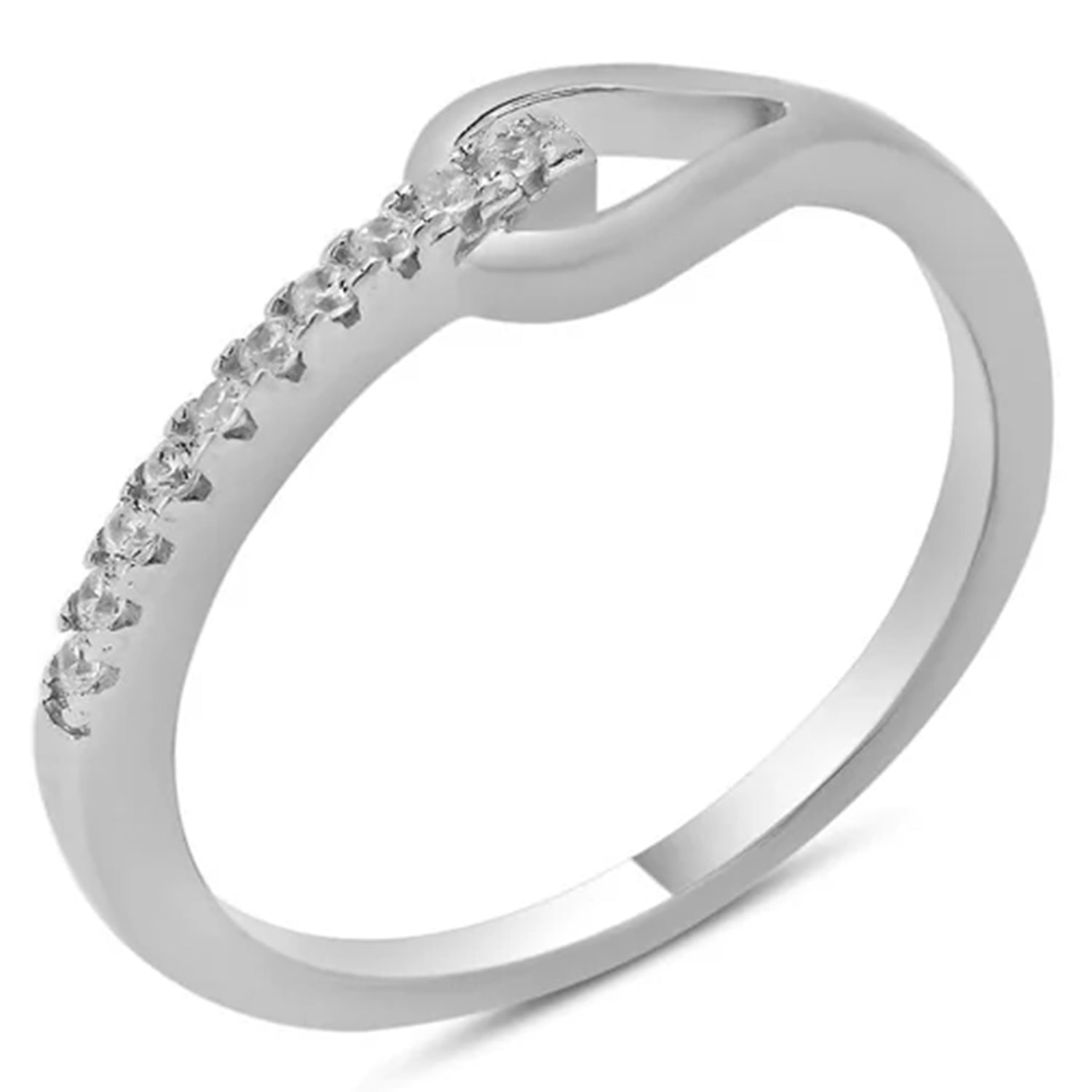 Sterling Silver CZ Knot Ring